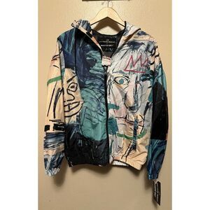 NWT Jean Michel Basquiat MEMBERS ONLY Jacket Green Windbreaker Hooded Mens Small